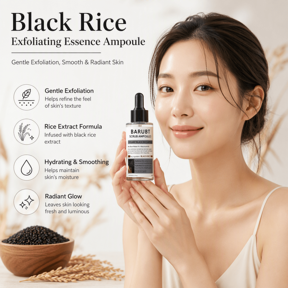 Luxury Skincare Daily - Ampul Beras Hitam Eksfoliasi 80ml, Perawatan